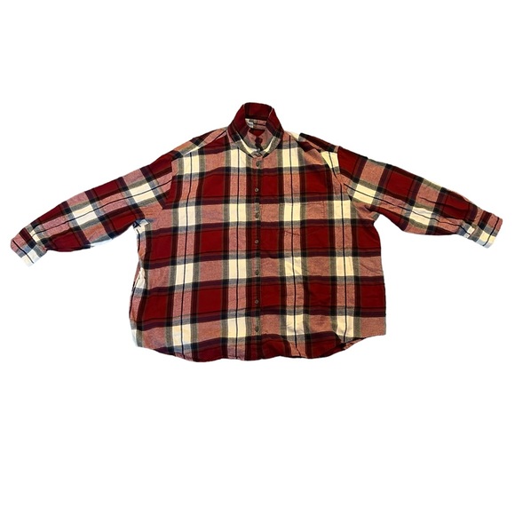 Old Navy Long Sleeved Flannel Pocket Red White and Blue Plaid XXL button down - Picture 2 of 6